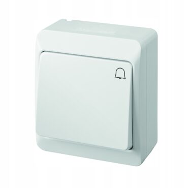 HERMES BIAŁY PRZYCISK NT "DZWONEK" IP44 ZACISKI ŚRUBOWE 10AX 250V 0337-02
