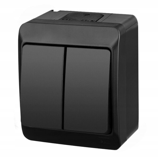 HERMES CZARNY ŁĄCZNIK NT SERYJNY IP44 ZACISKI ŚRUBOWE 10AX 250V 0332-09