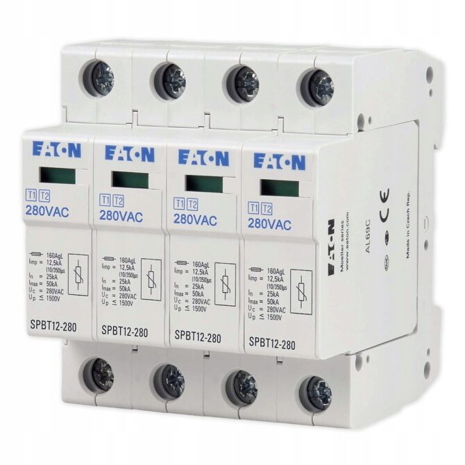 OGRANICZNIK PRZEPIĘĆ T1+T2 B+C 4P 4M SPBT12-280/4 158331 - obrazek 2