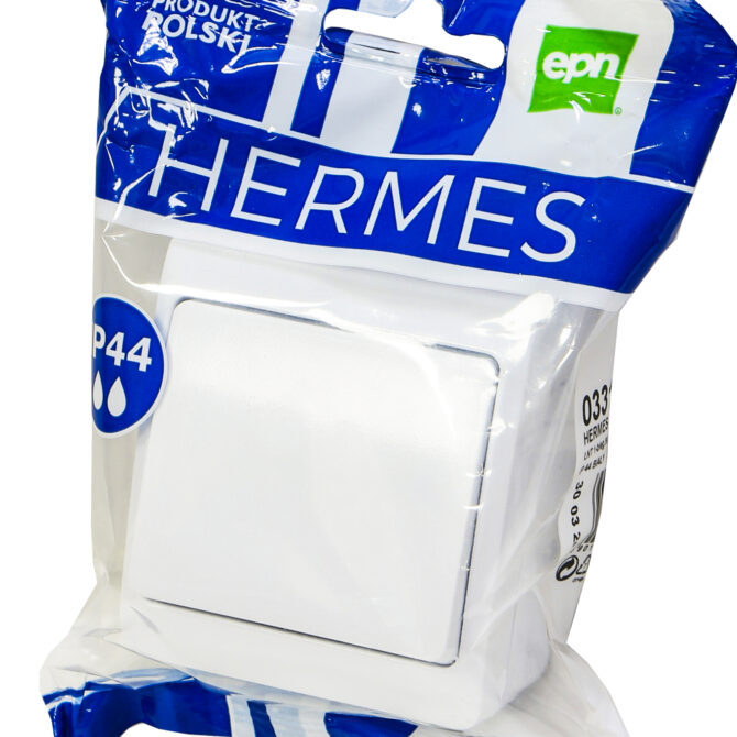 HERMES BIAŁY PRZYCISK NT "DZWONEK" IP44 ZACISKI ŚRUBOWE 10AX 250V 0337-02 - obrazek 2