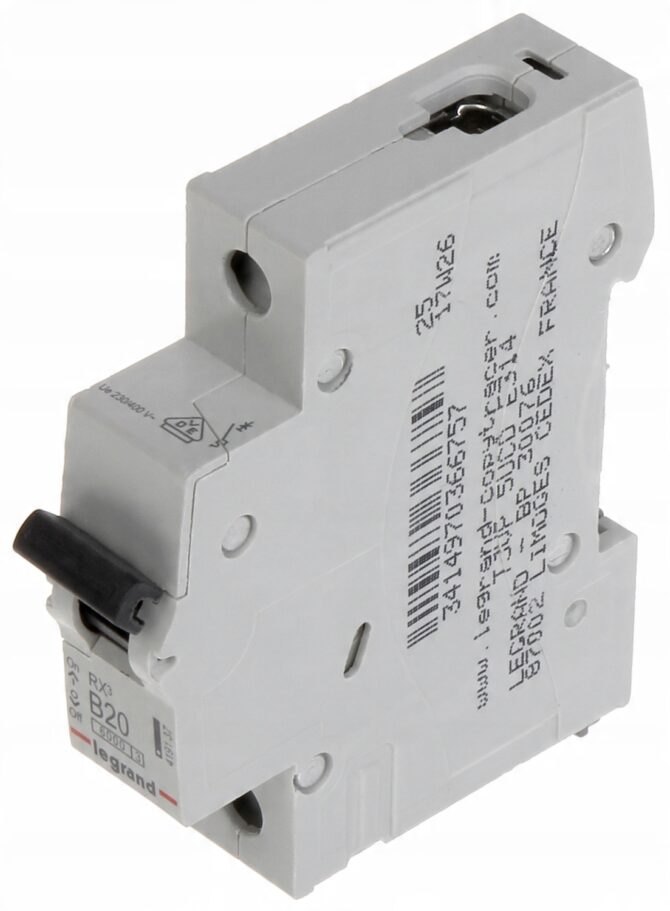 RX3 WYŁĄCZNIK NADPRĄDOWY B 20A 1P 1M 6KA 419137 - obrazek 6