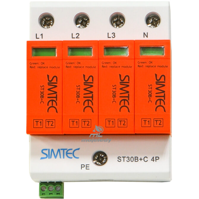ST30B+C4P OGRANICZNIK PRZEPIĘĆ T1+T2 B+C 4P 4M 30/60KA SIMTEC 85201010 - obrazek 13