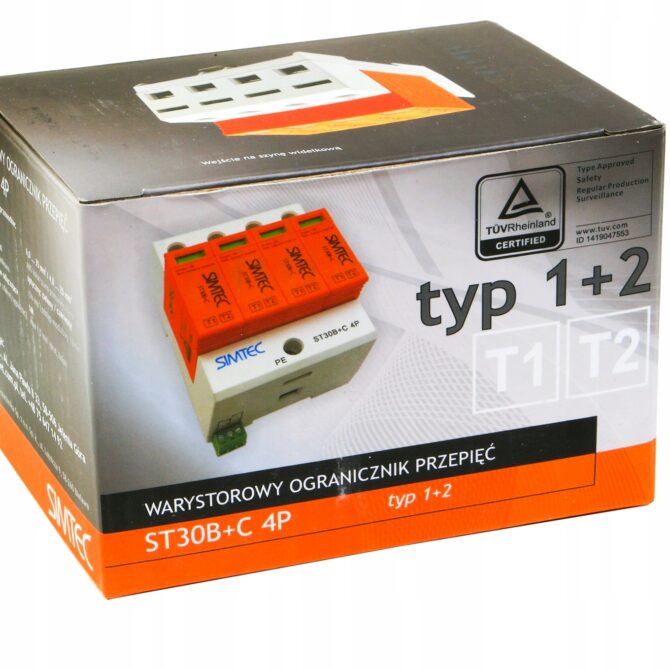 ST30B+C4P OGRANICZNIK PRZEPIĘĆ T1+T2 B+C 4P 4M 30/60KA SIMTEC 85201010 - obrazek 3