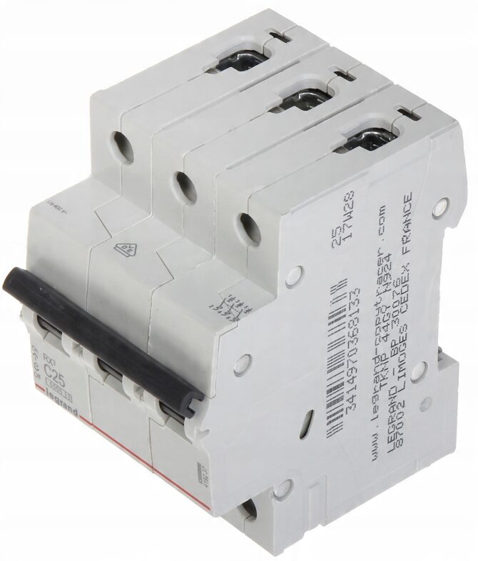 RX3 WYŁĄCZNIK NADPRĄDOWY C 25A 3P 3M 6KA 419237 - obrazek 5