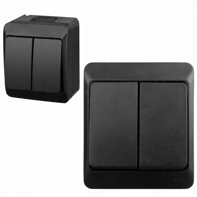 HERMES CZARNY ŁĄCZNIK NT SERYJNY IP44 ZACISKI ŚRUBOWE 10AX 250V 0332-09 - obrazek 7