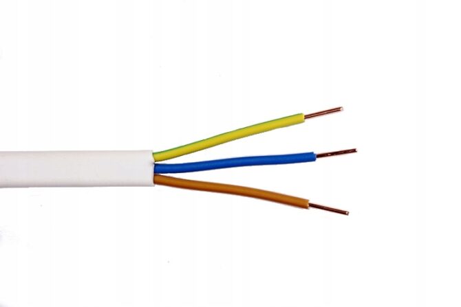 YDYP 3X 2.5 ŻO BIAŁY PRZEWÓD INSTALACYJNY PŁASKI DRUT 450/750V Elektrokabel - obrazek 6