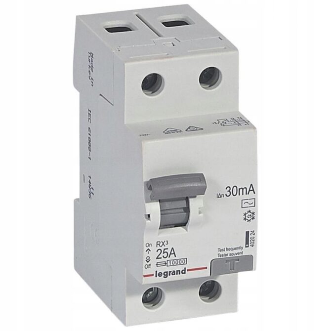 RX3 25A/ 30MA/AC WYŁĄCZNIK RÓŻNICOWY 25A 2P 2M 30MA AC 6KA 402024
