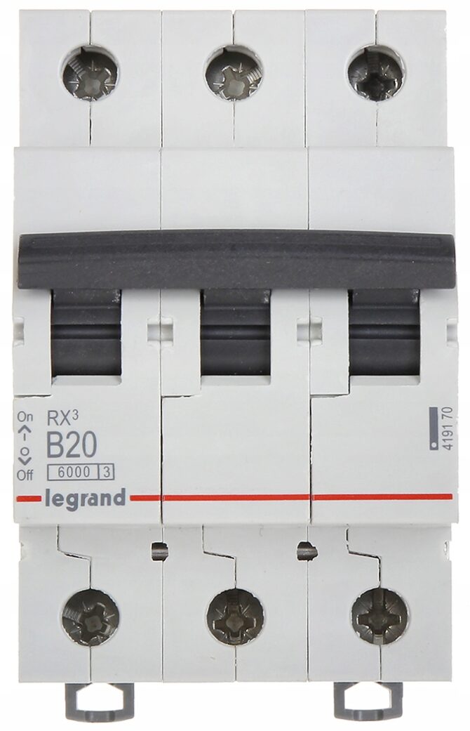 RX3 WYŁĄCZNIK NADPRĄDOWY B 20A 3P 3M 6KA 419170 - obrazek 2