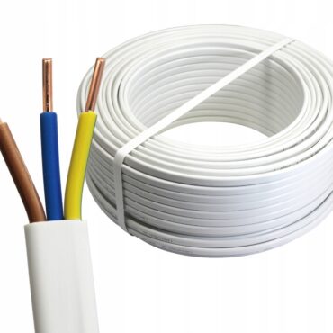 YDYP 3X 1.5 ŻO BIAŁY PRZEWÓD INSTALACYJNY PŁASKI DRUT 450/750V Elektrokabel