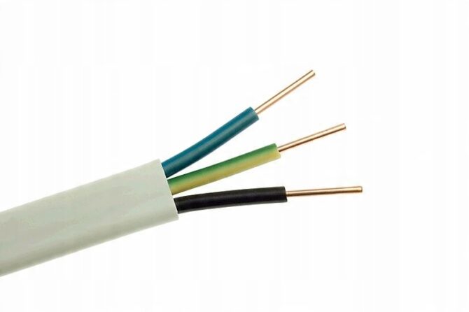 YDYP 3X 2.5 ŻO BIAŁY PRZEWÓD INSTALACYJNY PŁASKI DRUT 450/750V Elektrokabel - obrazek 7