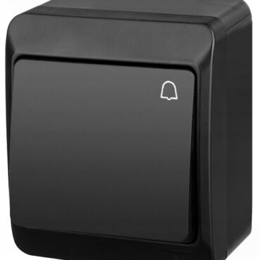 HERMES CZARNY PRZYCISK NT "DZWONEK" IP44 ZACISKI ŚRUBOWE 10AX 250V