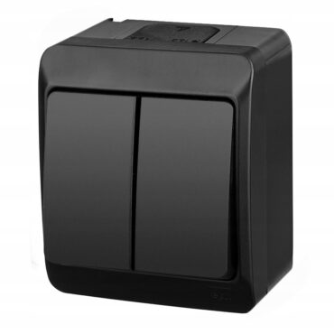 HERMES CZARNY ŁĄCZNIK NT SERYJNY IP44 ZACISKI ŚRUBOWE 10AX 250V 0332-09