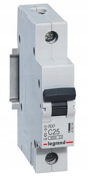 RX3 WYŁĄCZNIK NADPRĄDOWY C 25A 1P 1M 6KA 419204