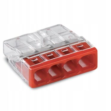 WAGO SZYBKOZŁĄCZKA 4X 2.5 PRZEZROCZYSTY/ CZERWONY 2273-204 100szt