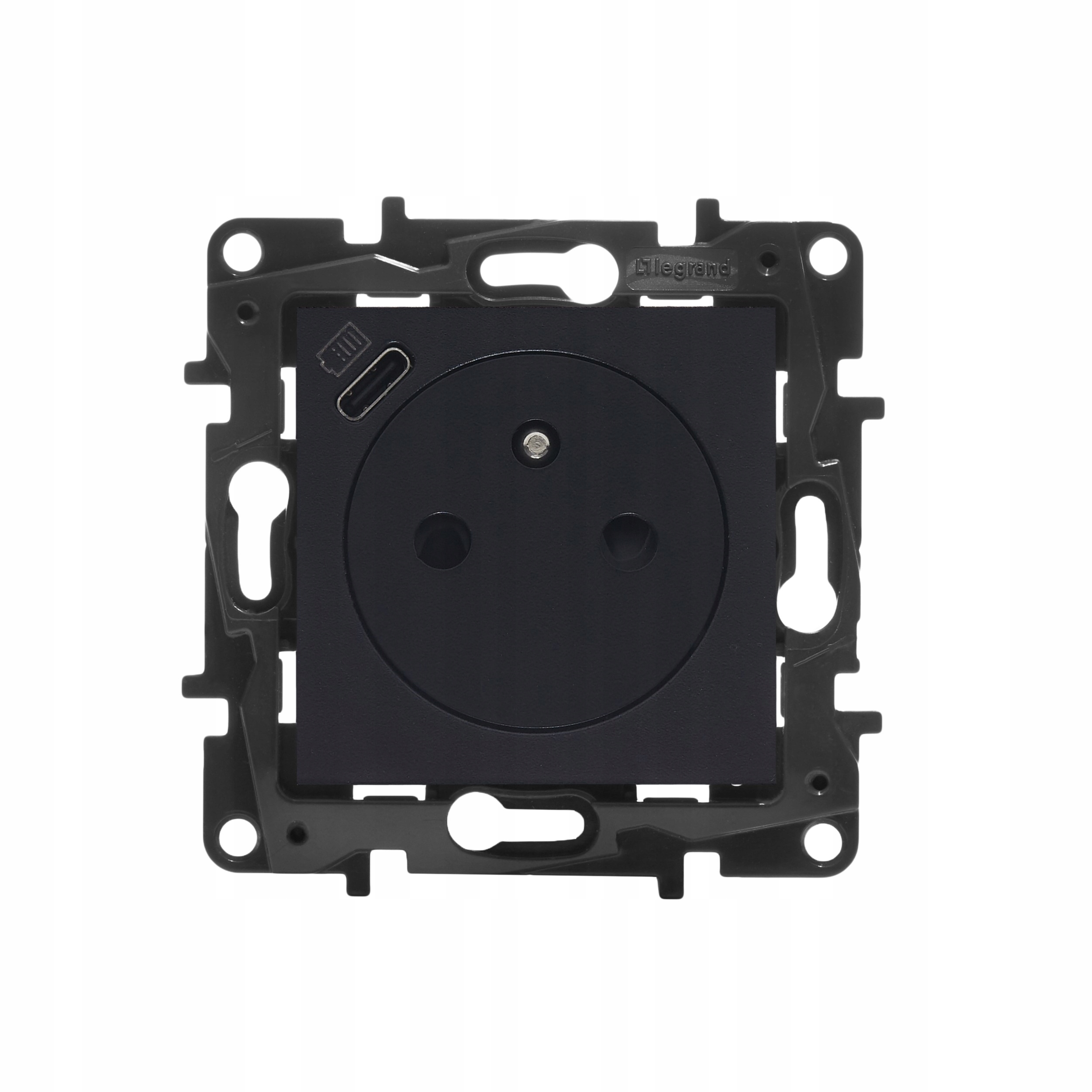 NILOE STEP MODUŁ CZARNY GNIAZDO 1X Z/U Z + ŁADOWARKA USB TYP C 1.5A 863538