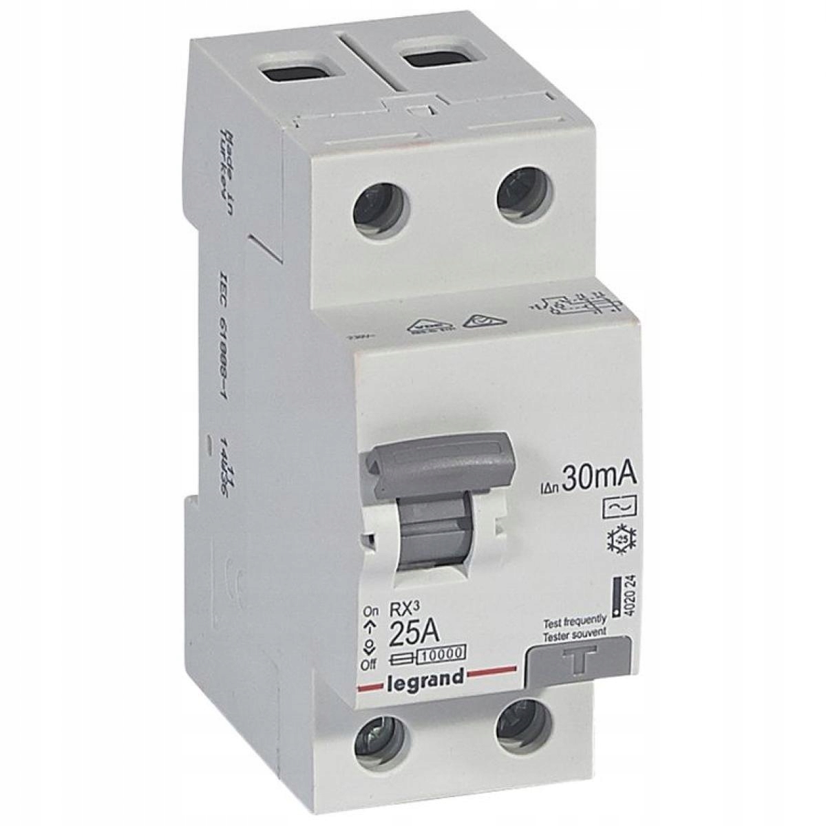 RX3 25A/ 30MA/AC WYŁĄCZNIK RÓŻNICOWY 25A 2P 2M 30MA AC 6KA 402024