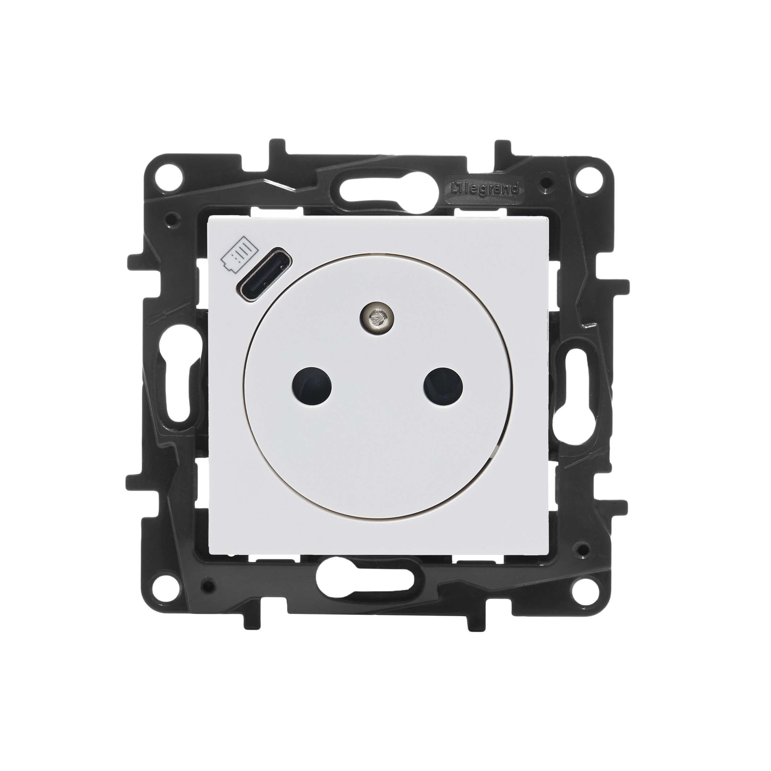 NILOE STEP MODUŁ BIAŁY GNIAZDO 1X Z/U Z + ŁADOWARKA USB TYP C 1.5A 863138