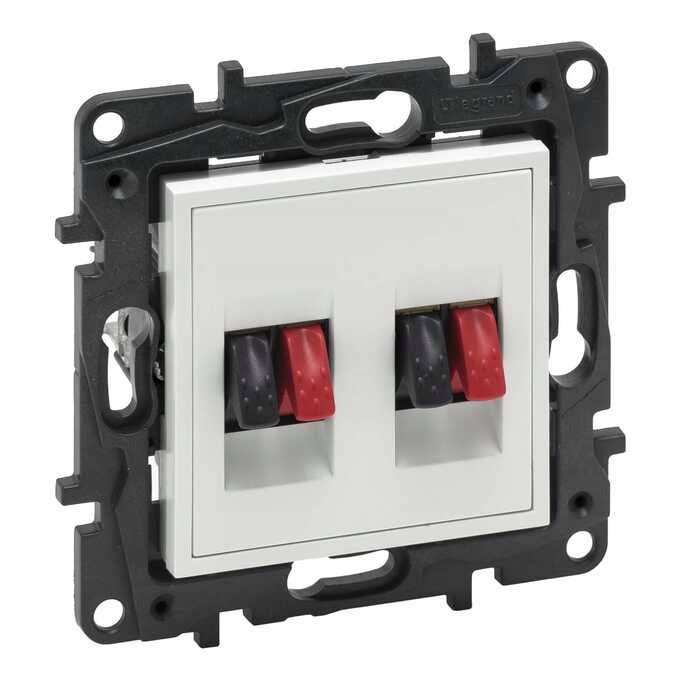 NILOE STEP MODUŁ BIAŁY GNIAZDO GŁOŚNIKOWE HI-FI 2X ZACISKI 4MM2 863186